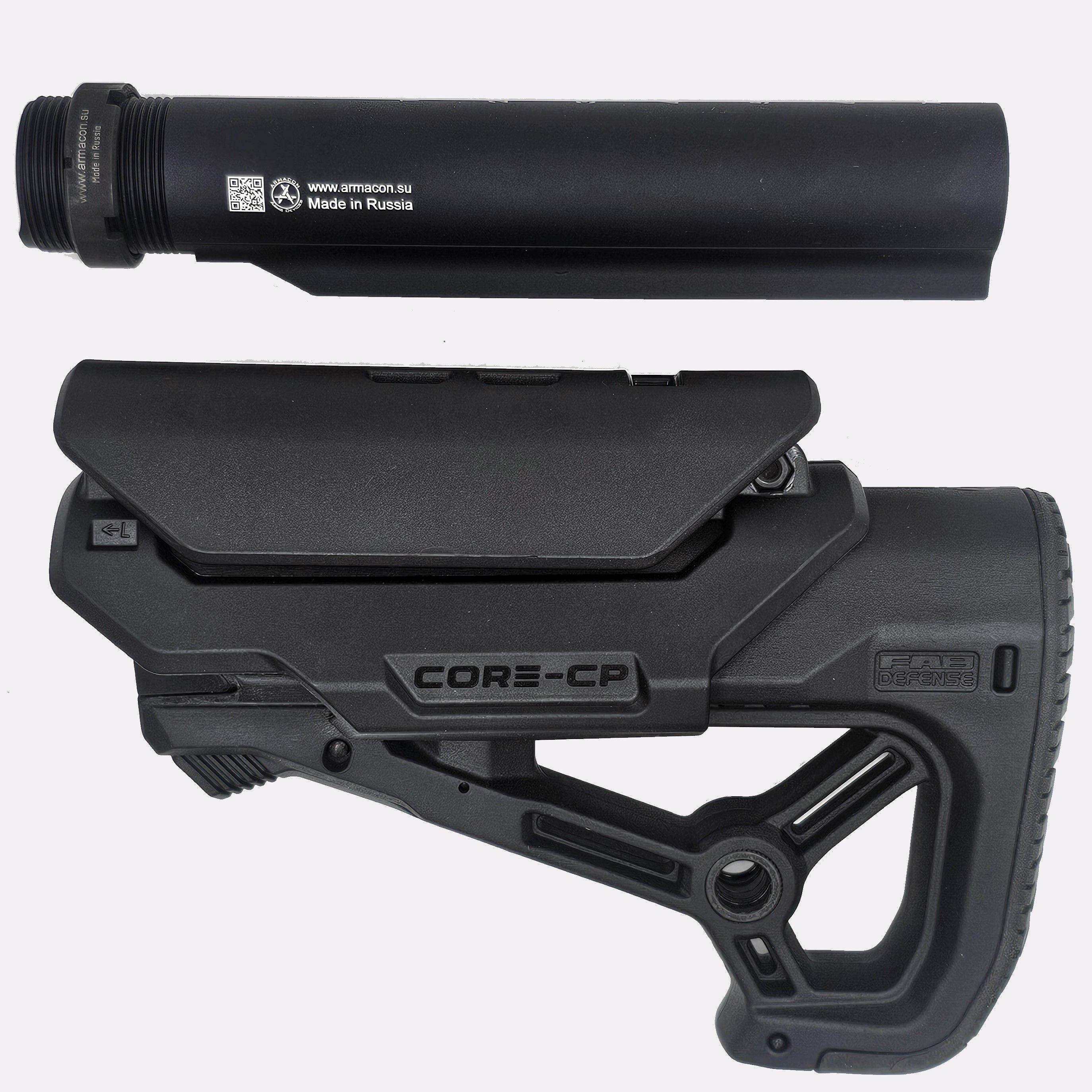 Комплект Приклад Fab Defense GL-CORE S CP с упором для щеки / Труба Com-Spec 185мм, ARMACON