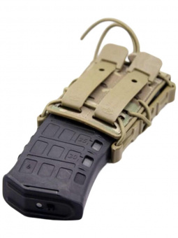 Подсумок под магазин АК с креплением для системы MOLLE, открытый. Tactical Warrior, Мультикам