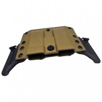 Комплект Подсумок спаренный под 2 магазина ПМ Tactical Warrior, Койот + Крышка-утяжелитель магазина ПМ+2 для штатной рукоятки - 2шт, Легальный Арсенал