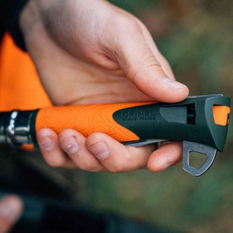 Нож Opinel №12 Explore c инструментом для удаления клещей, нержавеющая сталь, оранжевый (002454)