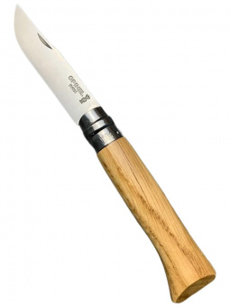 Нож Opinel №08 клинок 8,5см, нержавеющая сталь, рукоять дубовая (002021)