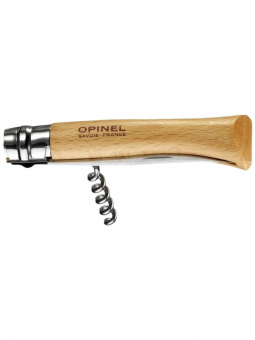 Нож Opinel №10 клинок 10см, нержавеющая сталь, рукоять бук, со штопором (002578)