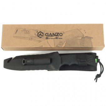 Нож Ganzo с паракордом G8012V2-BK черный