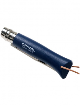 Нож Opinel №08 TREKKING клинок 8,5см, нержавеющая сталь, кожаный темляк, синий (002212)