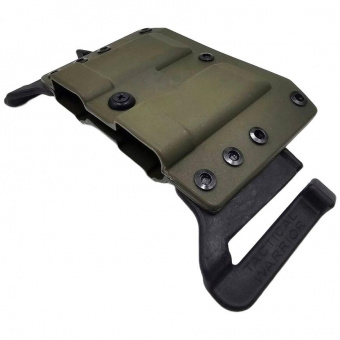 Комплект Подсумок спаренный под 2 магазина ПМ Tactical Warrior, Олива + Крышка-утяжелитель магазина ПМ+2 для штатной рукоятки - 2шт, Легальный Арсенал