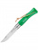 Нож Opinel №07 TREKKING клинок 8см, нержавеющая сталь, кожаный темляк, зеленый (002210)