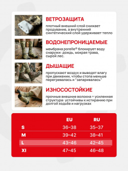 Носки водонепроницаемые Dexshell StormBLOK 2.0, цвет камуфляжный, размер L (43-46)