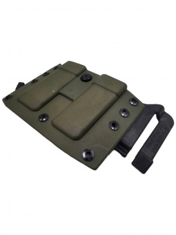 Комплект Кобура / Подсумок под 2 магазина для ПМ Tactical Warrior, Олива / Пятка ПМ +2 для штатной рукоятки - 2шт, Легальный Арсенал