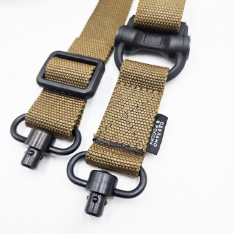 Ремень MS4- с двумя быстросъёмными антабками Tactical Warrior тактический, Койот