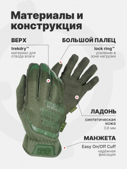 Перчатки Mechanix FASTFIT, цвет Olive, размер M, для СВО