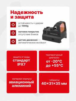 Комплект Прицел коллиматорный Vector Optics Frenzy-S 1x17x21 GENII + Площадка на пистолет ПМ (Платформа MAG), Легальный Арсенал