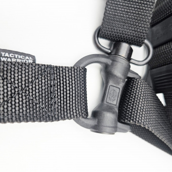 Ремень MS4- с двумя быстросъёмными антабками Tactical Warrior тактический, Черный