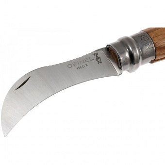 Нож грибника Opinel №08 клинок 8см, нержавеющая сталь, рукоять бук, чехол, деревянный футляр (001327)
