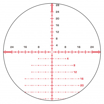 Оптический Прицел SwampFox WARHAWK 5-25x56 FFP MOA, Red