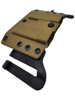 Комплект Кобура / Подсумок под 2 магазина для ПМ Tactical Warrior, Койот / Пятка ПМ +2 для рукоятки с рычагом сброса - 2шт, Легальный Арсенал