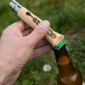 Нож Opinel №10 клинок 10см, нержавеющая сталь, рукоять бук, со штопором (002578)