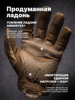 Перчатки Mechanix M-PACT, цвет Coyote, размер S, для СВО