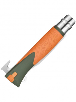 Нож Opinel №12 Explore c инструментом для удаления клещей, нержавеющая сталь, оранжевый (002454)