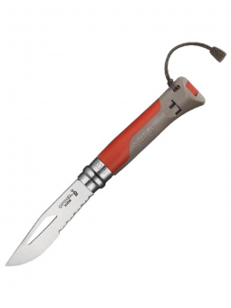 Нож Opinel №08 Outdoor Earth, нержавеющая сталь, красный (001714)