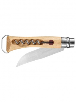 Нож Opinel №10 клинок 10см, нержавеющая сталь, рукоять бук, со штопором (002578)