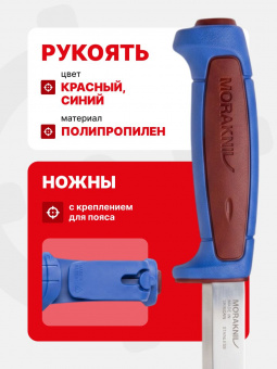 Нож Morakniv Basic 546 (S), нержавеющая сталь, Dala Red/Blue (14502)