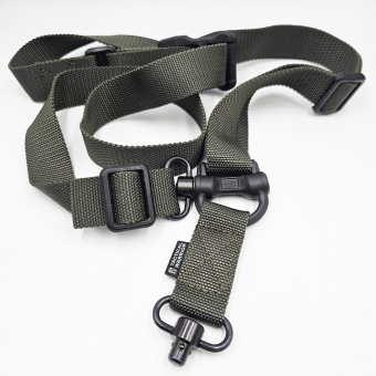 Ремень MS4- с двумя быстросъёмными антабками Tactical Warrior тактический, Олива