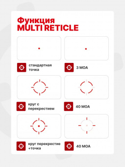 Комплект коллиматор Vector Optics Frenzy-X 1x22x26 MOS MULTI RETICLE + Кронштейн с посадочным местом по типу Holosun (RMR/MOJ) для ПЯ (11,8 мм) Tactical Warrior