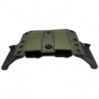 Комплект Подсумок спаренный под 2 магазина ПМ Tactical Warrior, Олива + Крышка-утяжелитель магазина ПМ+2 для рукоятки с рычагом сброса - 2шт, Легальный Арсенал