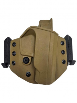 Комплект Кобура / Подсумок под 2 магазина для ПМ Tactical Warrior, Койот / Пятка ПМ +2 для рукоятки с рычагом сброса - 2шт, Легальный Арсенал