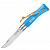 Нож Opinel №07 TREKKING клинок 8см, нержавеющая сталь, кожаный темляк, голубой (002206)