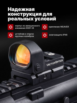 Прицел коллиматорный Vector Optics Frenzy-X 1x20x28 (6MOA DOT) основание TEK (SCRD-40)