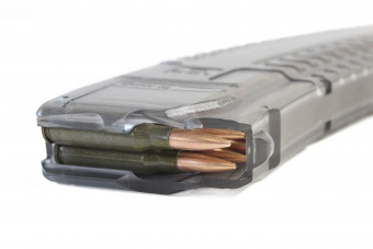 Магазин PUFGUN для АК-74М, АК-12, Сайга 5,45х39 на 50 патронов, Прозрачный
