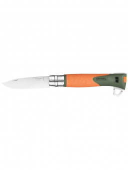 Нож Opinel №12 Explore c инструментом для удаления клещей, нержавеющая сталь, оранжевый (002454)