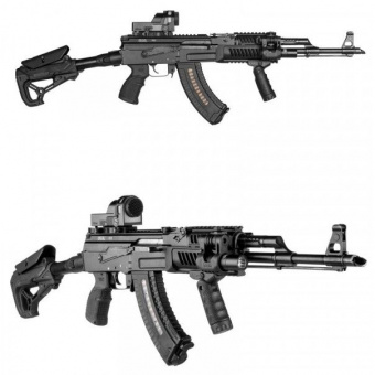 Комплект Приклад Fab Defense GL-CORE S CP с упором для щеки / Труба Com-Spec 185мм / Монолит-3 Gen 2 - адаптер приклада на АК/Сайга, ARMACON