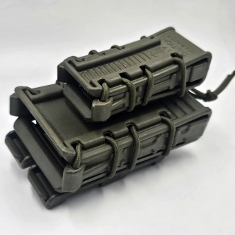 Подсумок спаренный под магазин AK и пистолетный магазин с креплением MOLLE Tactical Warrior, Олива