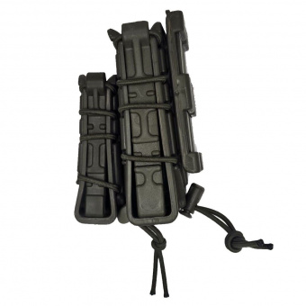 Подсумок спаренный под магазин AK и пистолетный магазин с креплением MOLLE Tactical Warrior, Олива