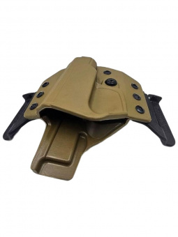 Комплект Кобура / Подсумок под 2 магазина для ПМ Tactical Warrior, Койот / Пятка ПМ +2 для рукоятки с рычагом сброса - 2шт, Легальный Арсенал