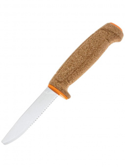 Нож Morakniv Floating Serrated Knife, нержавеющая сталь, рукоять пробка, оранжевый (13131)