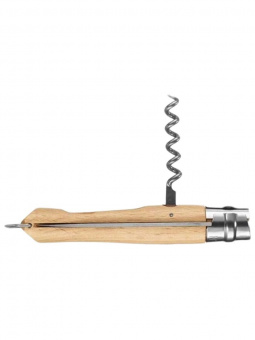 Нож Opinel №10 клинок 10см, нержавеющая сталь, рукоять бук, со штопором (002578)
