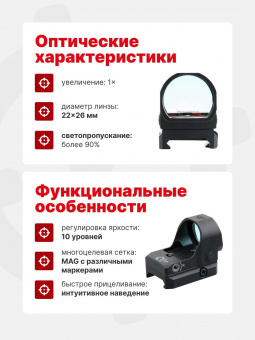 Прицел коллиматорный Vector Optics Frenzy-X 1x22x26 MOS MULTI RETICLE основание MOJ (SCRD-M36)