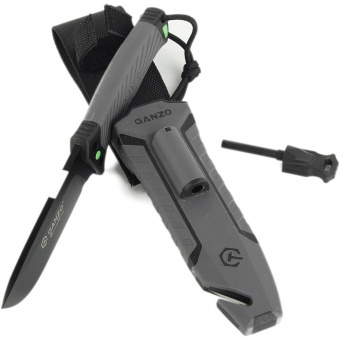 Нож Ganzo с паракордом G8012V2-GY серый