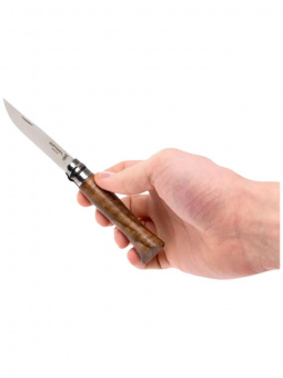 Нож Opinel №08 клинок 8,5см, нержавеющая сталь, рукоять ореховая (002022)