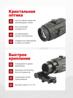 Магнифер Vector Optics Maverick 3x26 Magniifier (SCMF-10)