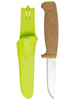 Нож Morakniv Floating Knife (S) Lime, нержавеющая сталь, рукоять пробка (13686)