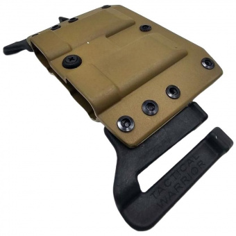 Комплект Подсумок спаренный под 2 магазина ПМ Tactical Warrior, Койот + Крышка-утяжелитель магазина ПМ+2 для штатной рукоятки - 2шт, Легальный Арсенал