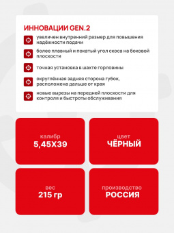 Магазин PUFGUN для АК-74М, АК-12, Сайга 5,45х39 на 30 патронов, Прозрачный, Mag SG545 30/Tr G2