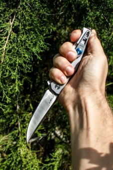 Нож складной Ruike P108-SF, cеребряно-синий