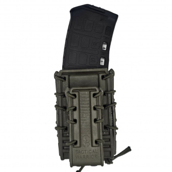 Подсумок спаренный под магазин AK и пистолетный магазин с креплением MOLLE Tactical Warrior, Олива