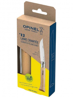 Нож Opinel Tradition №12 клинок 12см, нержавеющая сталь, серрейторная заточка, рукоять бук (002441)