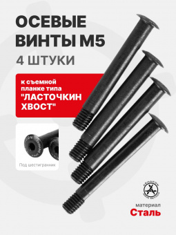 Комплект из 4 осевых винтов М5 к съемной планке типа "Ласточкин хвост", ARMACON